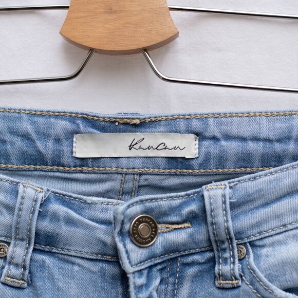 KanCan Jeans Womens 26 Blue Skinny Mid Rise Ripped Stretch Light Wash Denim - Picture 6 of 12